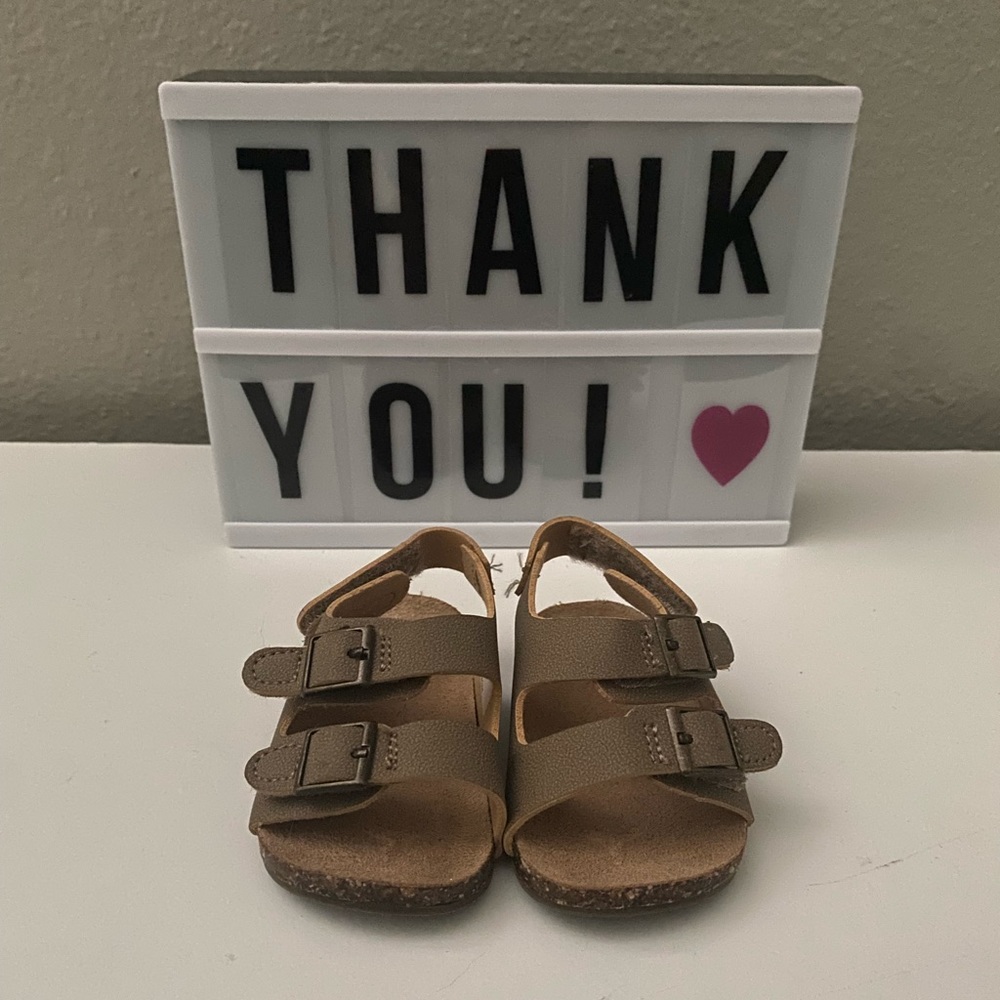 SOLD‼️ WONDER NATION Two Buckle Footbed Sandals Size 0 - Picture 1 of 3